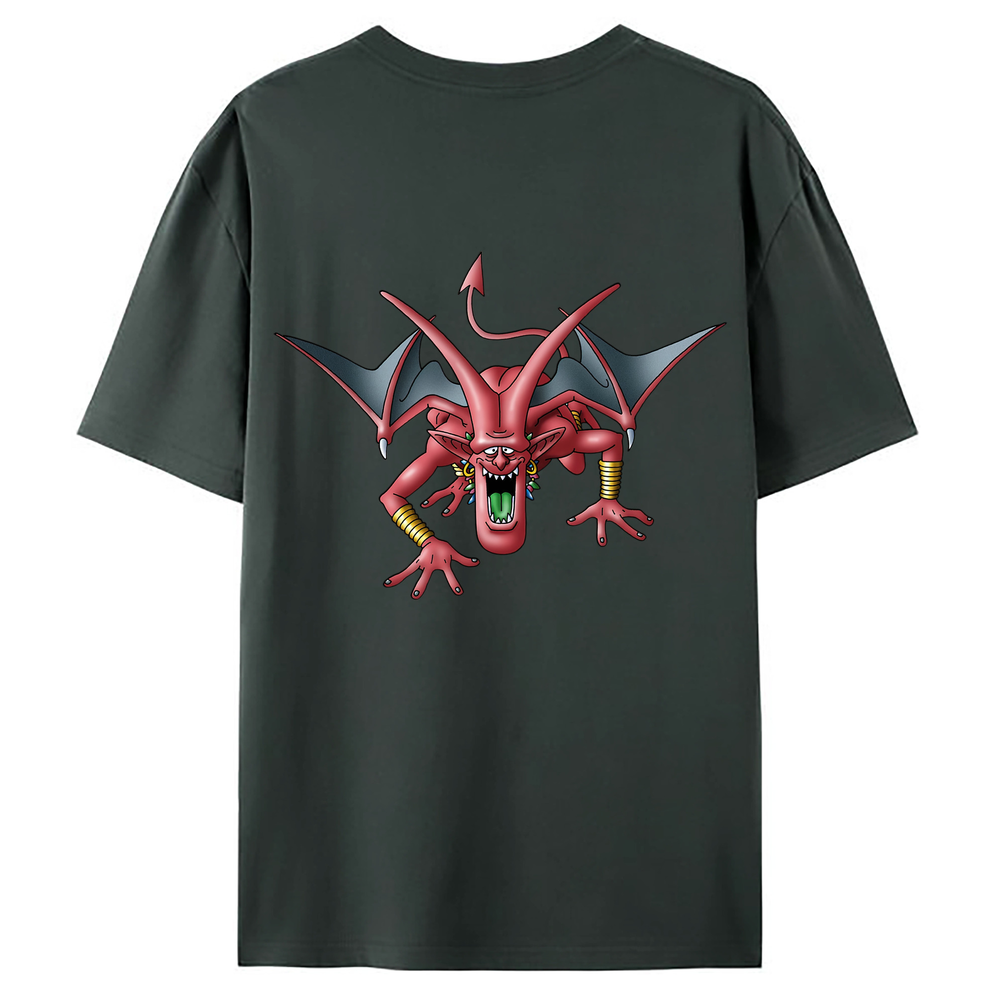 （画像用） ドラゴンクエスト Doragon Kuesuto Dragon Quest 綿100％ メンズ半袖Tシャツ（バックプリント） 通気性